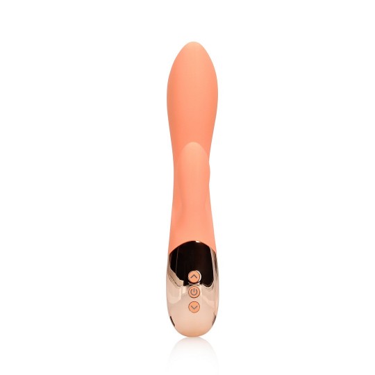 ULTRA SOFT SILICONE RABBIT VIBRATOR - CERAMIC PEACH