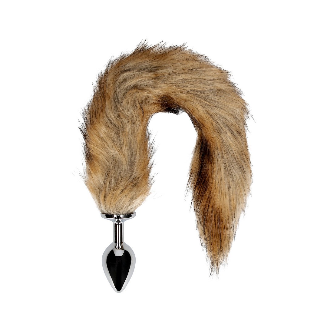 FOX TAIL WITH METAL BUTT PLUG - BROWN