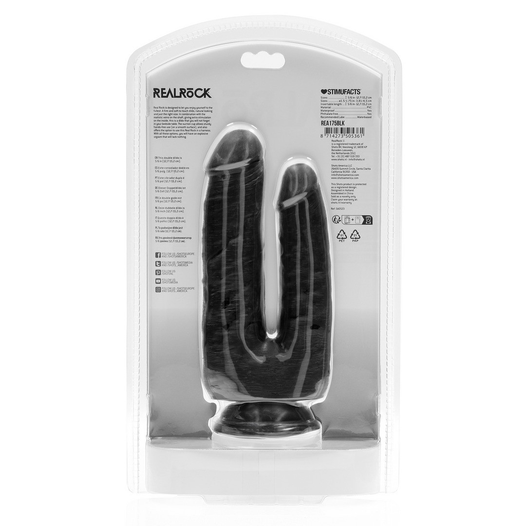 DOUBLE TROUBLE DILDO 5/6 - 12,7/15,2 CM - BLACK