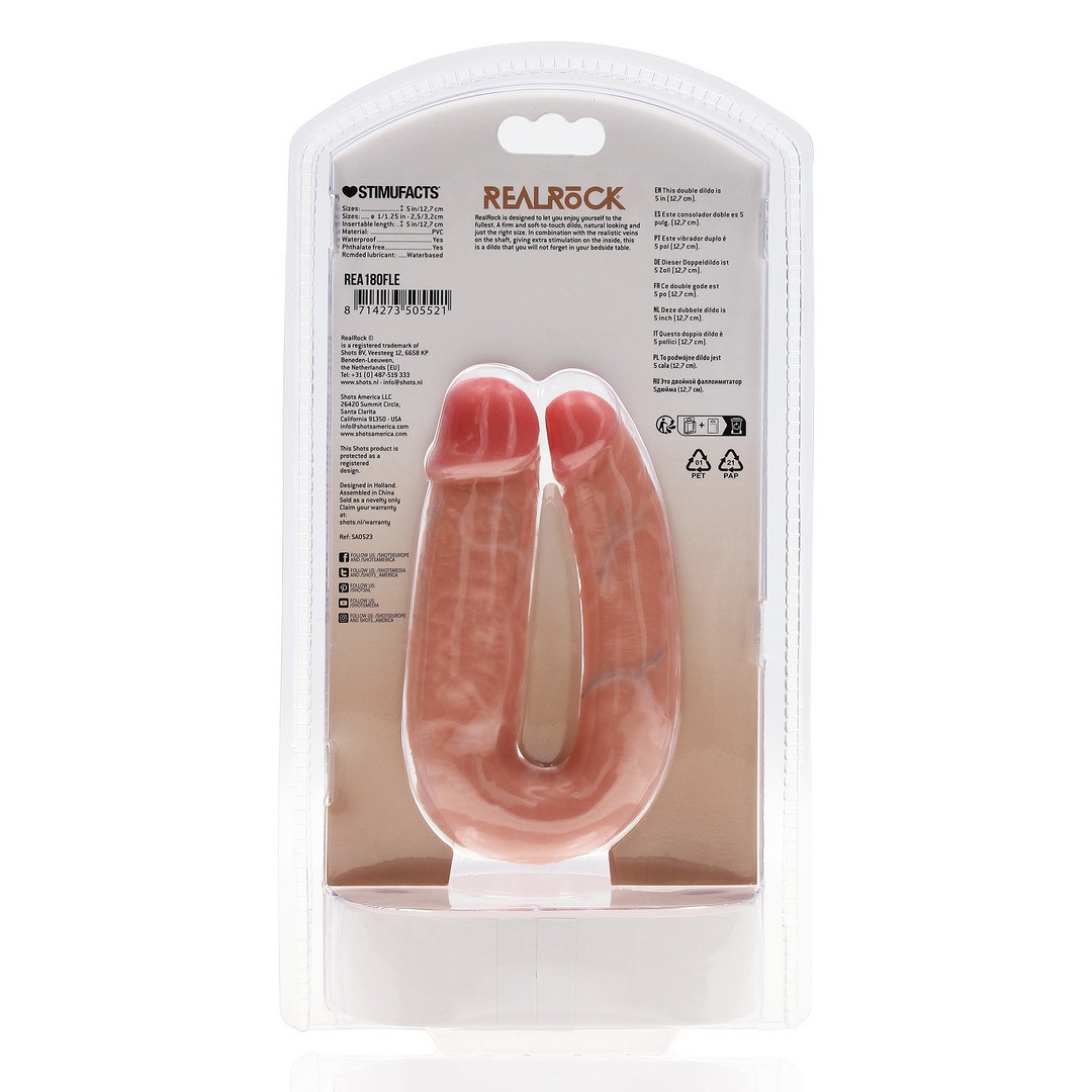 U SHAPED DOUBLE DILDO 5 / 12,7 CM - FLESH