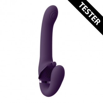 SATU - PULSE-WAVE TRIPLE MOTOR SILICONE STRAPLESS STRAPON - PURPLE