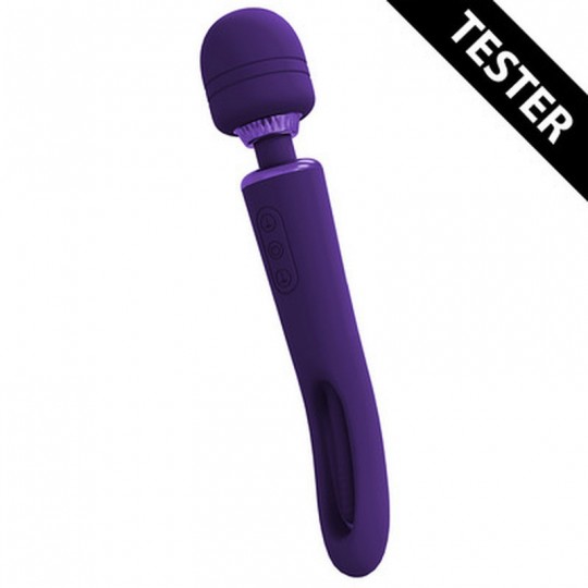 KIKU - RECHARGEABLE DOUBLE ENDED WAND WITH INNOVATIVE G-SPOT FLAPPING STIMULATOR - PURPLE - TESTER