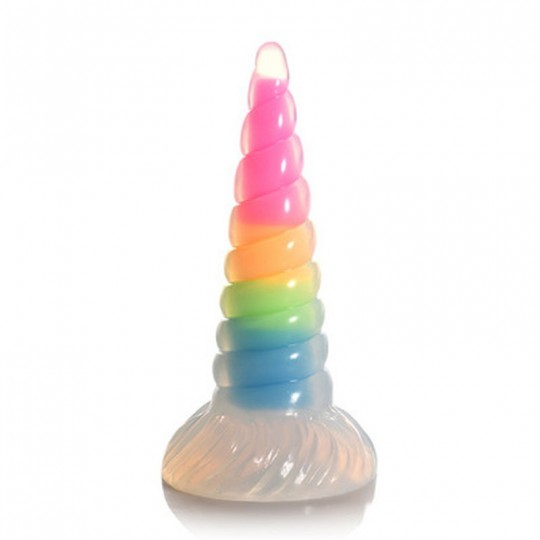 UNIGLOW - GLOW-IN-THE-DARK RAINBOW SILICONE DILDO