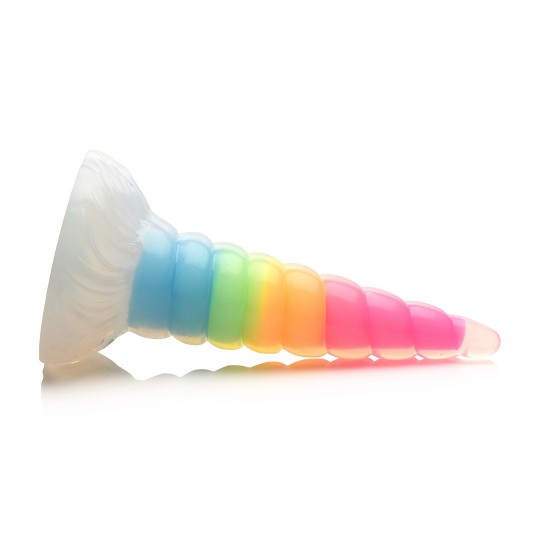 UNIGLOW - GLOW-IN-THE-DARK RAINBOW SILICONE DILDO