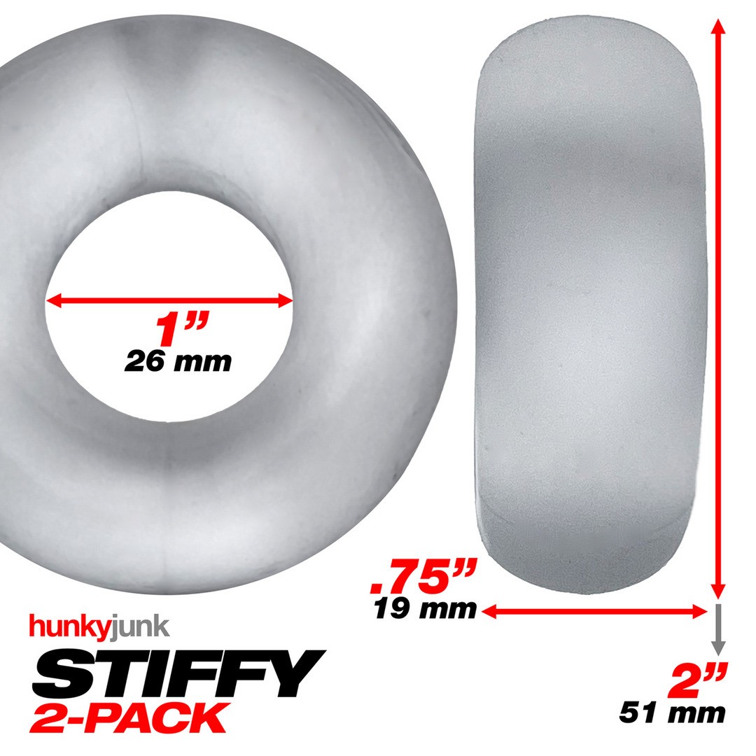 STIFFY - 2-PACK NO-ROLL COCKRINGS - CLEAR ICE