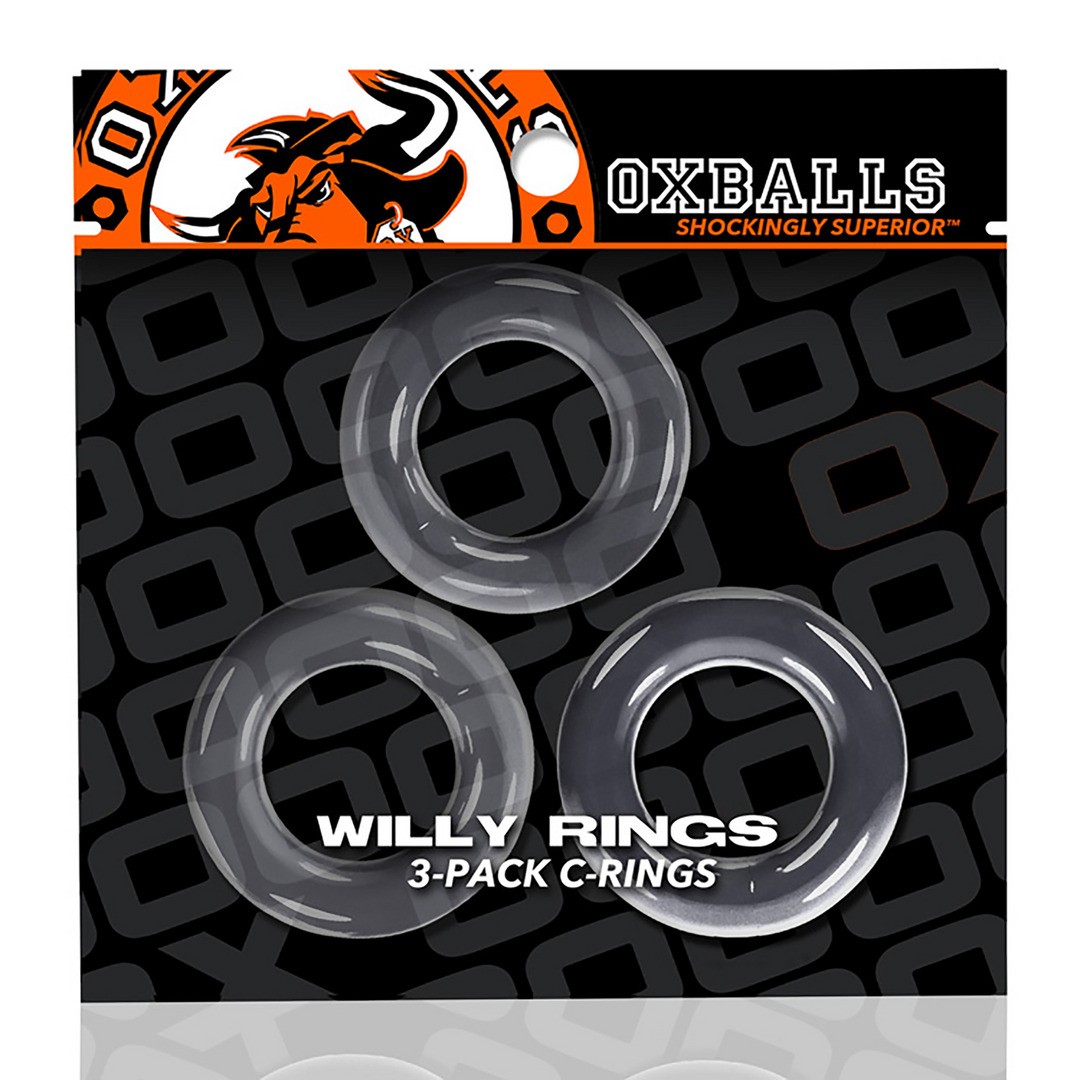 WILLY RINGS - 3-PACK STRETCHY COCKRINGS - CLEAR