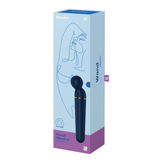 PLANET WAND-ER - WAND VIBRATOR - BLUE/ROSE GOLD