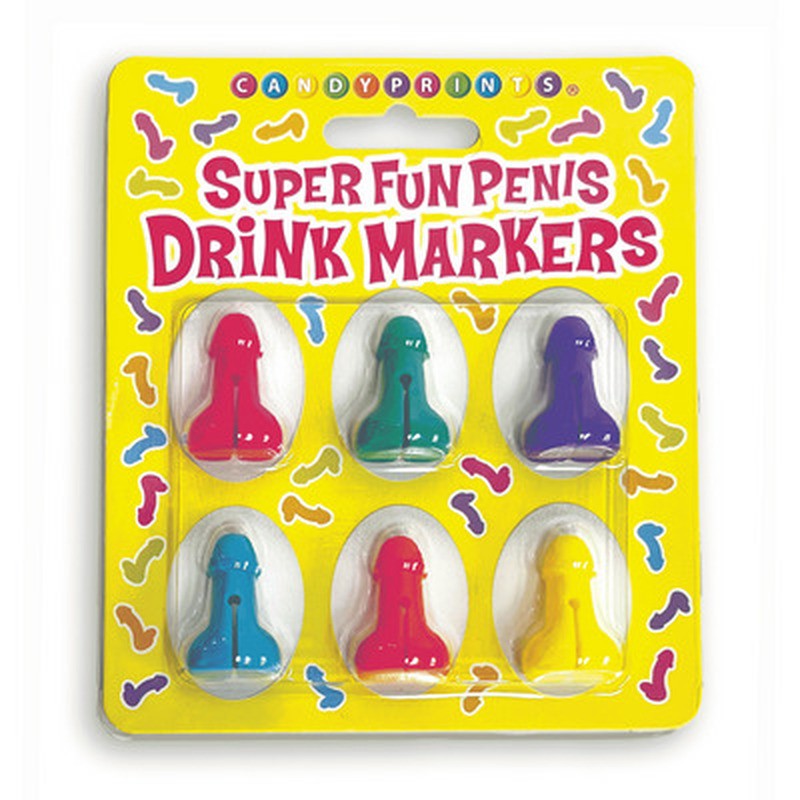 SUPER FUN PENIS - COCKTAIL MARKERS - SET OF 6