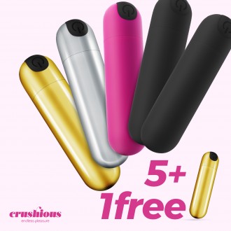 5 + 1 FREE CRUSHIOUS IMOAN RECHARGEABLE VIBRATING BULLET MULTICOLOUR