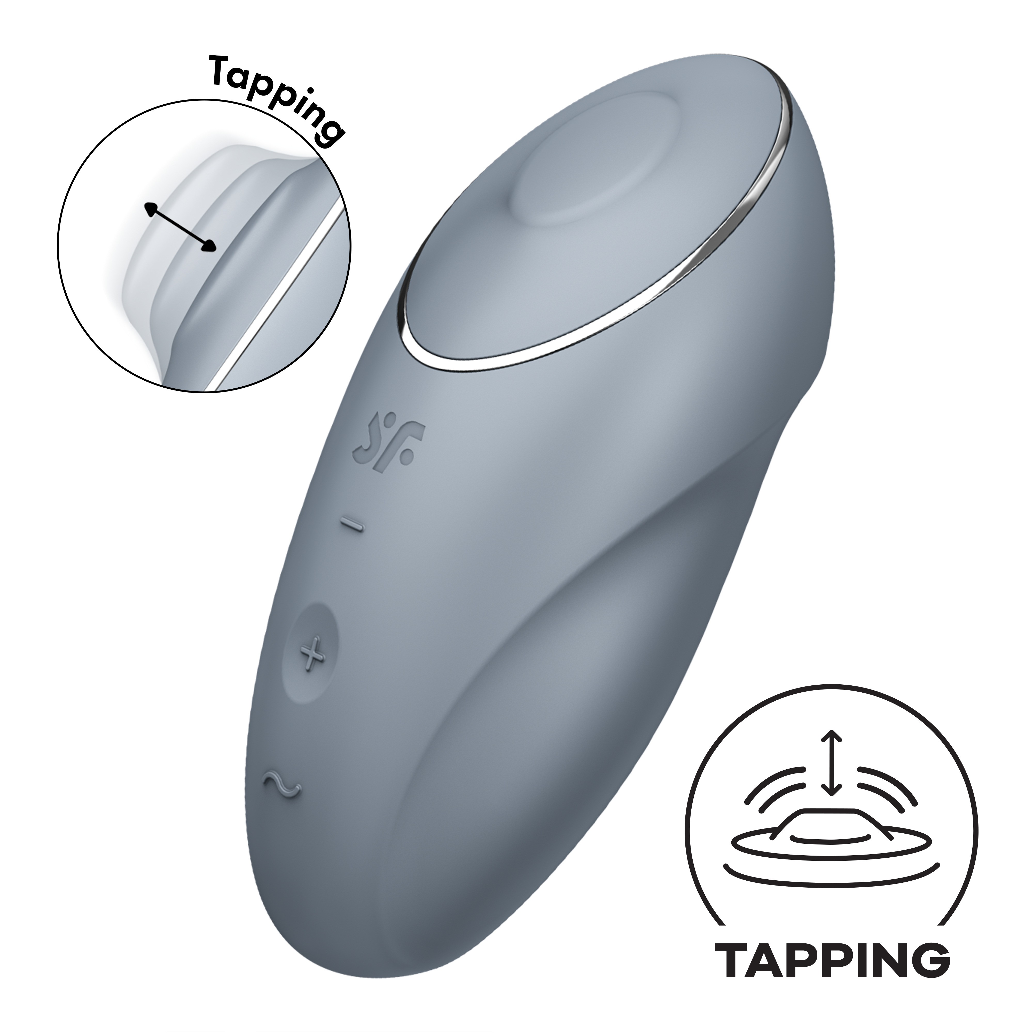 SATISFYER TAP &amp; CLIMAX 1 BLUE GREY STIMULATOR