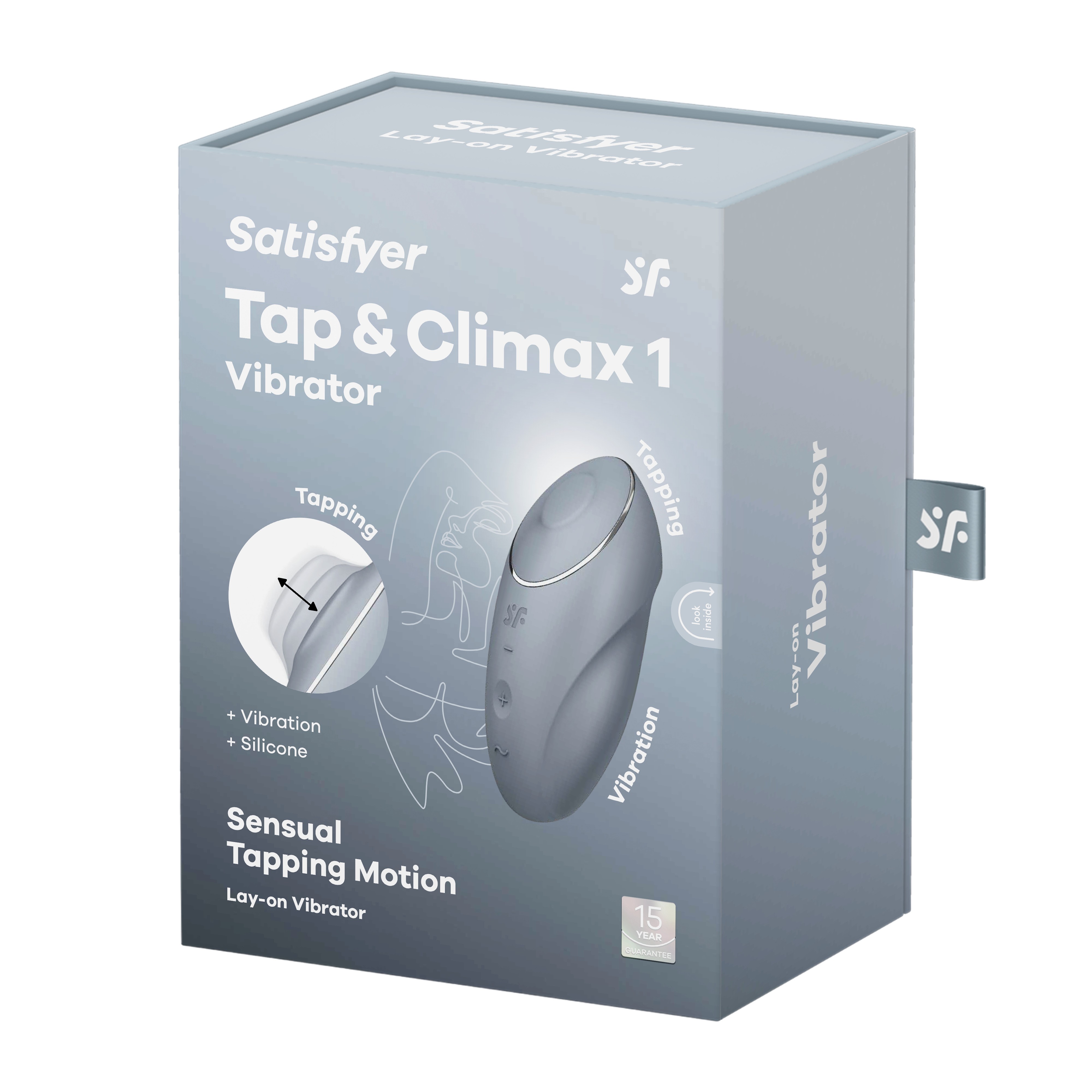 STIMULATEUR TAP &amp; CLIMAX 1 BLEU GRIS SATISFYER