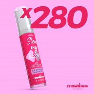 PACK OF 280 CRUSHIOUS STEAL MY KISSES STRAWBERRY CHAMPAGNE FLAVOUR LUBRICANT GEL 10ML