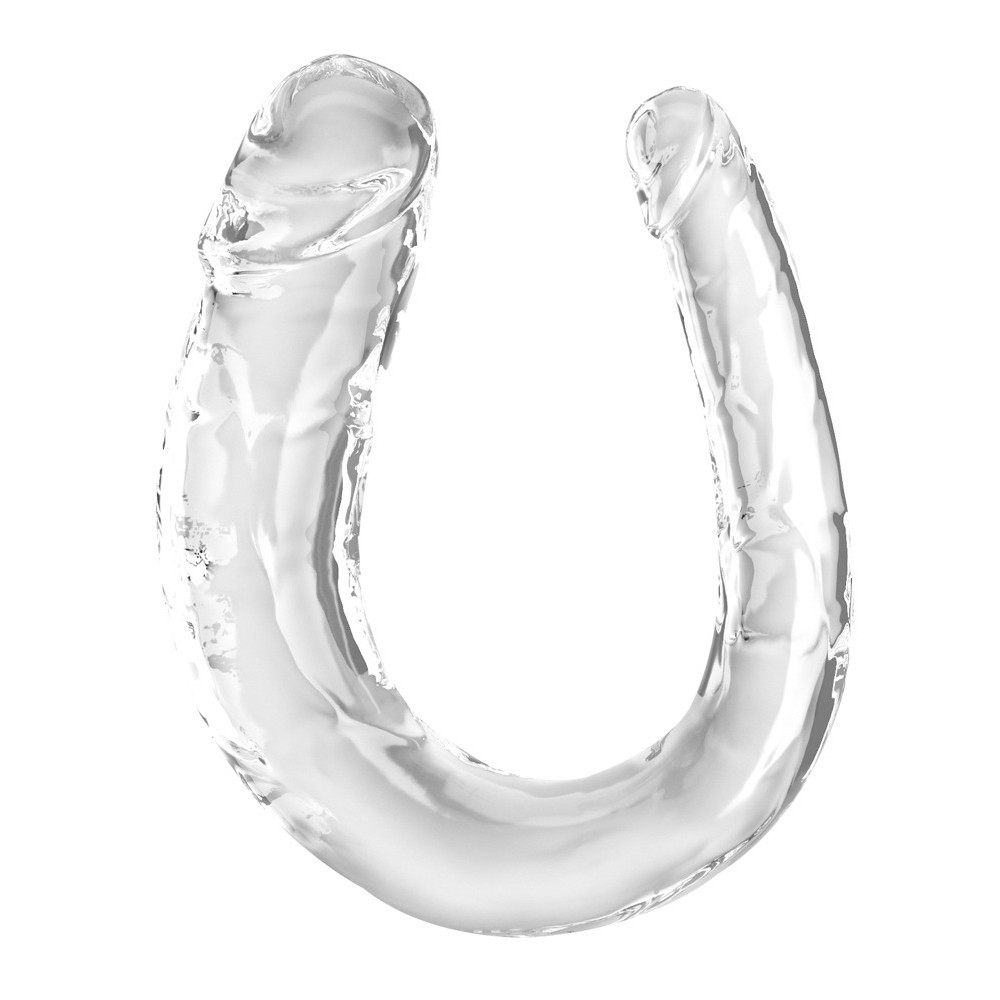 DILDO MEDIUM DOUBLE TROUBLE KING COCK CLEAR 13&quot;