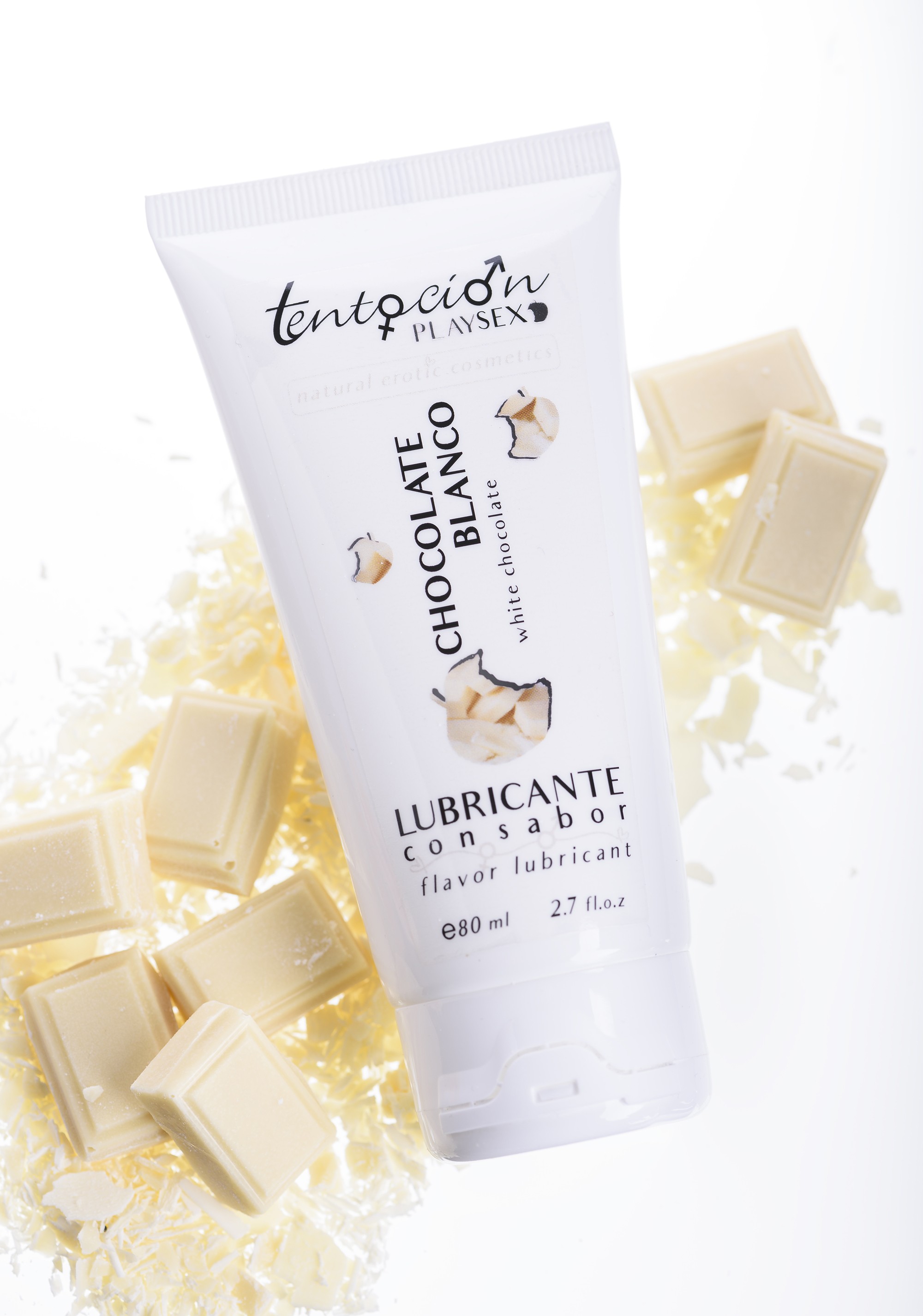 LUBRICANTE CON SABOR A CHOCOLATE BLANCO 80ML TENTACIÓN PLAY SEX