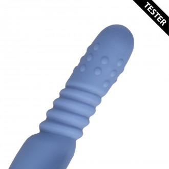 ROTATING BEADS AND THRUSTING RABBIT VIBRATOR - BLUE NOVA - TESTER