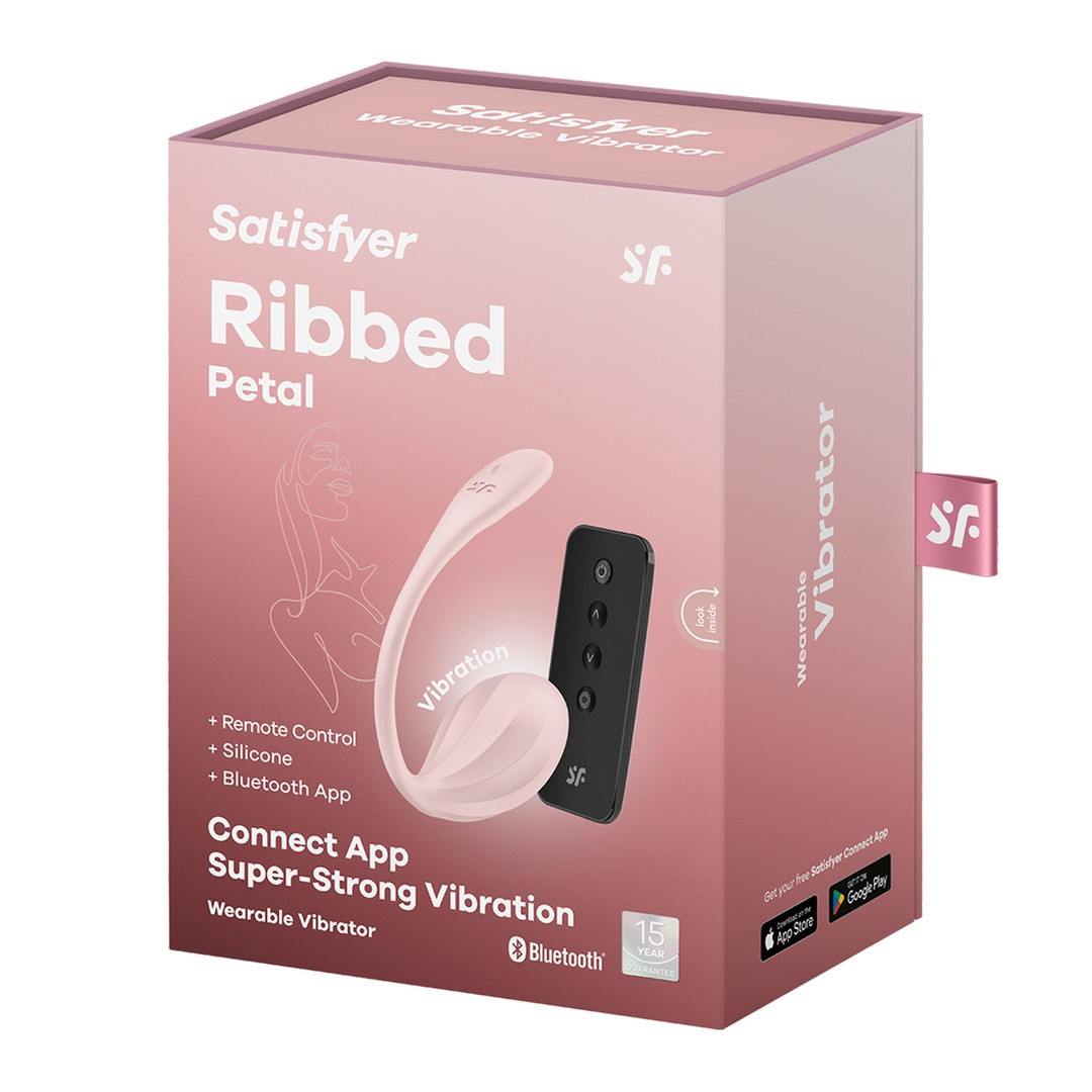 HUEVO VIBRADOR CON APLICACIÓN RIBBED PETAL CONNECT APP ROSA SATISFYER