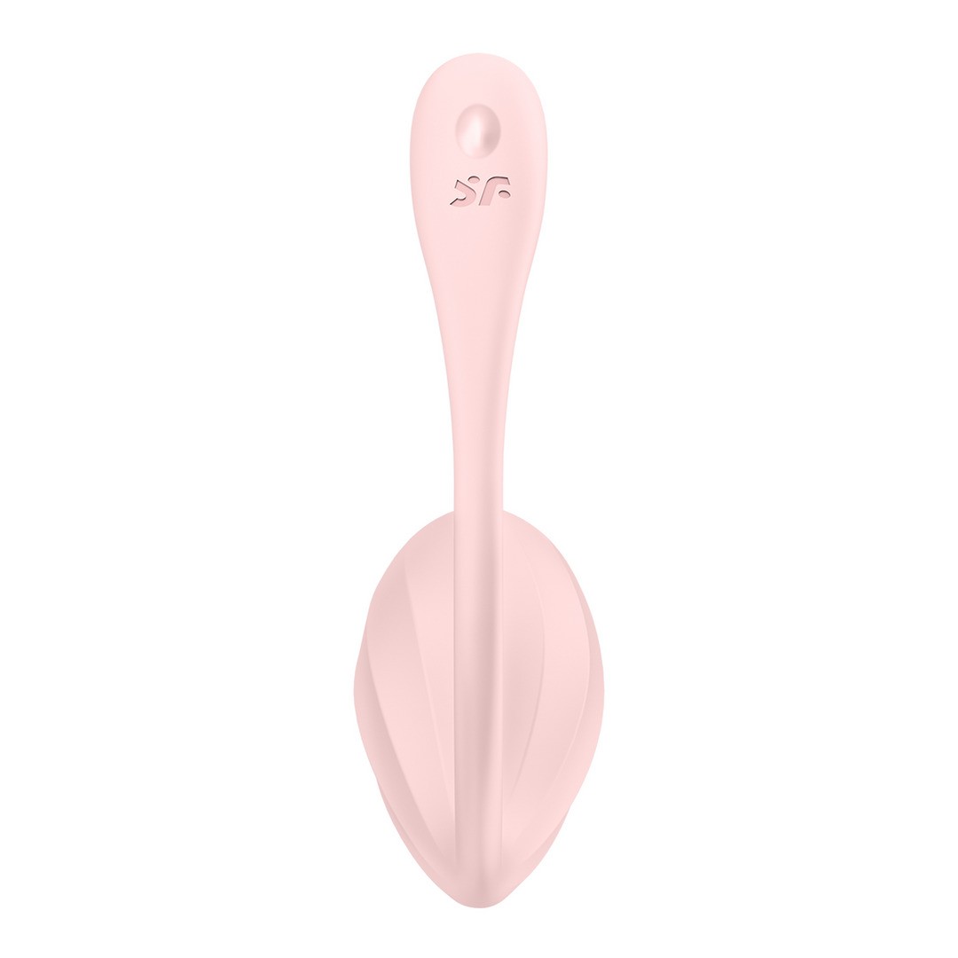 RIBBED PETAL CONNECT APP - WEARABLE COUPLE VIBRATOR - ROSE