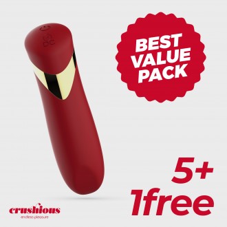 PACK 5 + 1 FREE CRUSHIOUS BLINDERS RECHARGEABLE VIBRATING BULLET RED