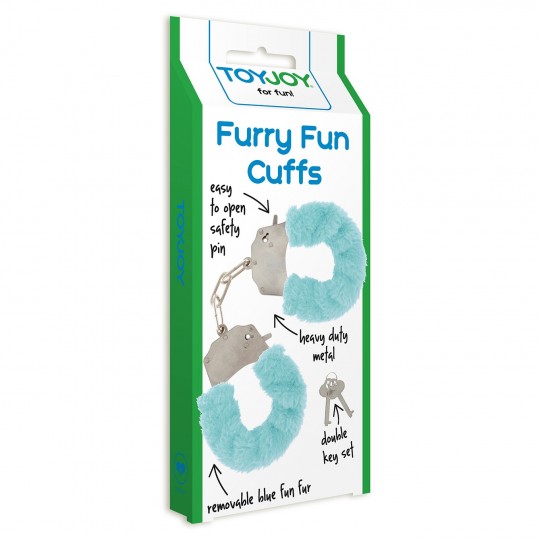 MENOTTES AVEC PELUCHE FURRY FUN BLEU CLAIR TOYJOY