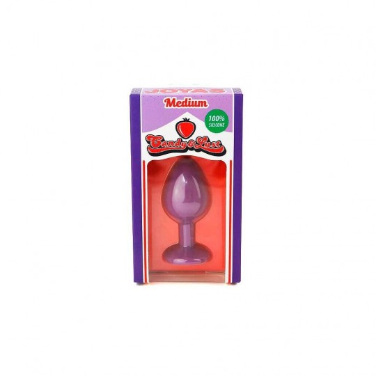 PLUG ANAL EN SILICONE AVEC BIJOU VIOLET CANDY LUST