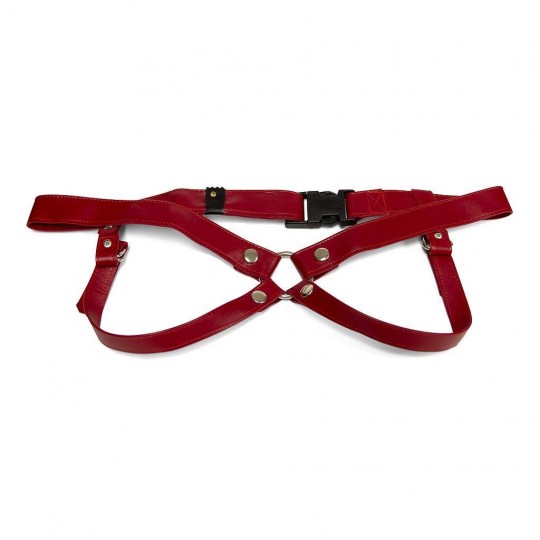 LULÚ LAFEM RED LEATHER HANDMADE HARNESS 3 CM/ M