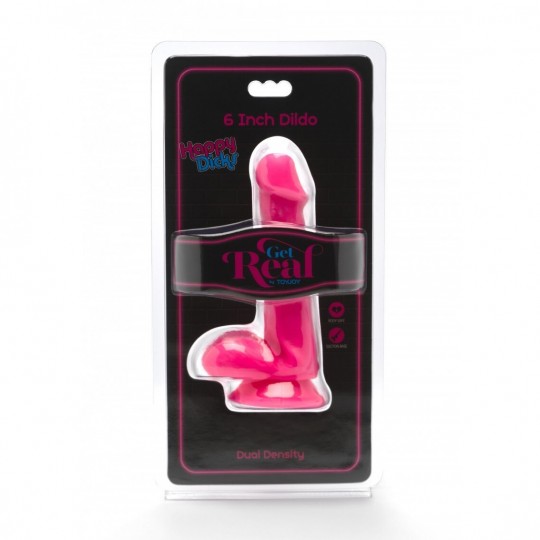 HAPPY DICKS DILDO 6 INCH W.BALLS PINK