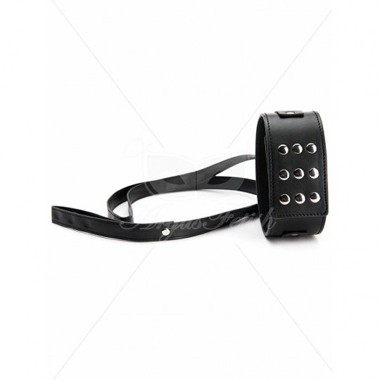 ARGUS FETISH BLACK COLLAR WITH LEASH