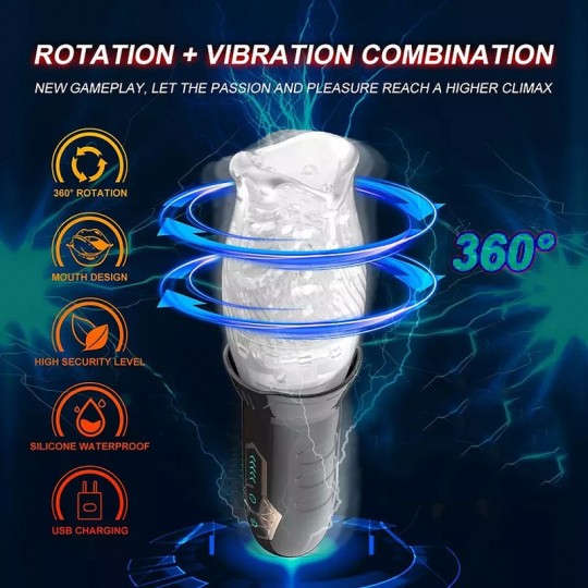 MASTURBATEUR AVEC VIBRATION ET ROTATION SPINNING MACHINE V 2.0 FUNNY MEE