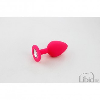 PLUG ANAL DE SILICONA CON JOYA ROSA CANDY LUST