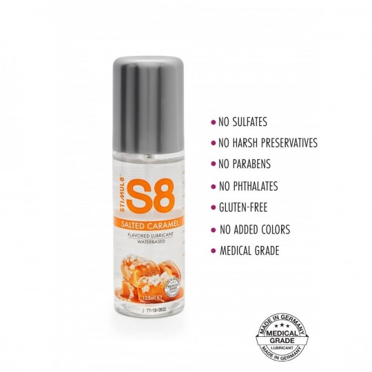 LUBRICANTE A BASE DE AGUA CON SABOR A CARAMELO SALADO S8 STIMUL8 125ML