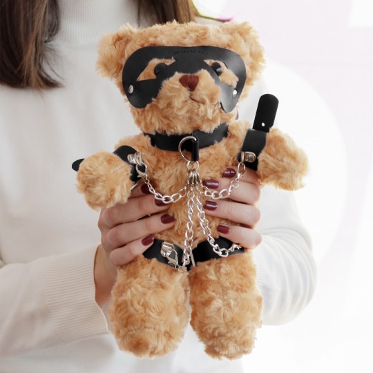 URSO DE PELÚCIA BONDAGE CRUSHITO PRETO 32CM CRUSHIOUS