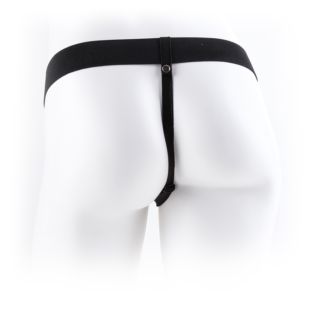 STRAP-ON OCO COM VIBRAÇÃO E TESTÍCULOS 9&quot; FETISH FANTASY SERIES BRANCO