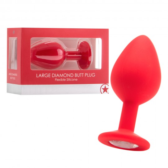 PLUG ANAL DIAMOND BUTT PLUG MEDIO ROJO