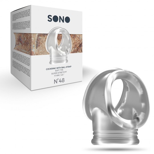 Anello trasparente per pene con cinturino per testicoli Sleep N ~ 48