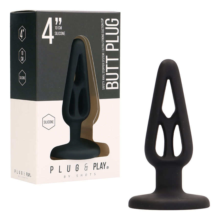 PLUG &amp; PLAY ANALE IN SILICONE 4 &quot; NERO