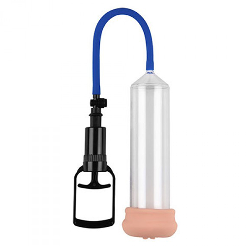 PUSH TOUCH SENSE PENIS PUMP WITH STROKER CLEAR