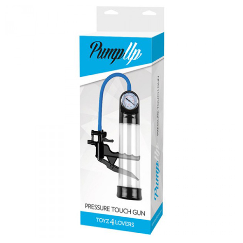 PRESSURE TOUCH GUN PENIS PUMP WITH GAUGE CLEAR