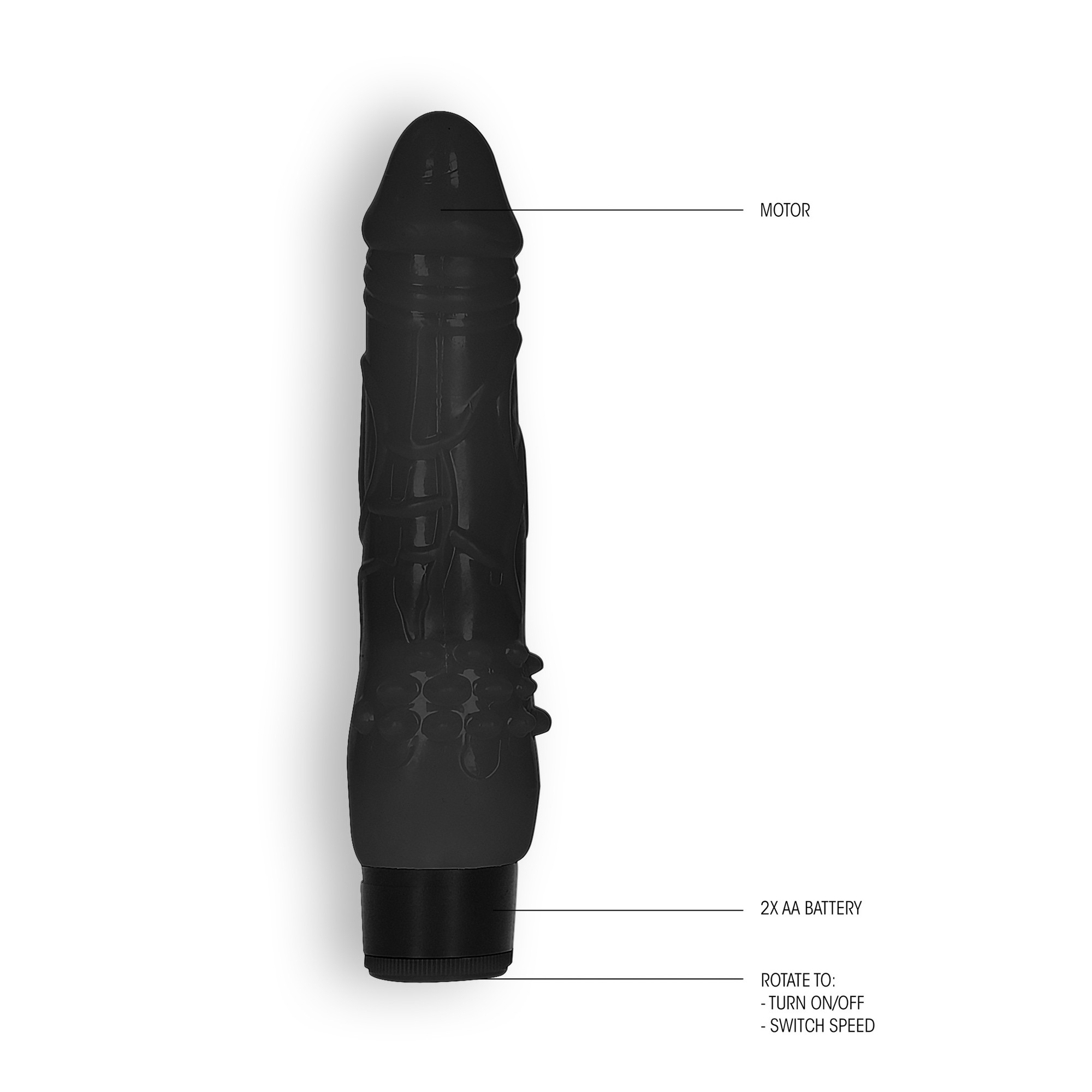 VIBRADOR REALÍSTICO 8&quot; FAT VIBE GC PRETO