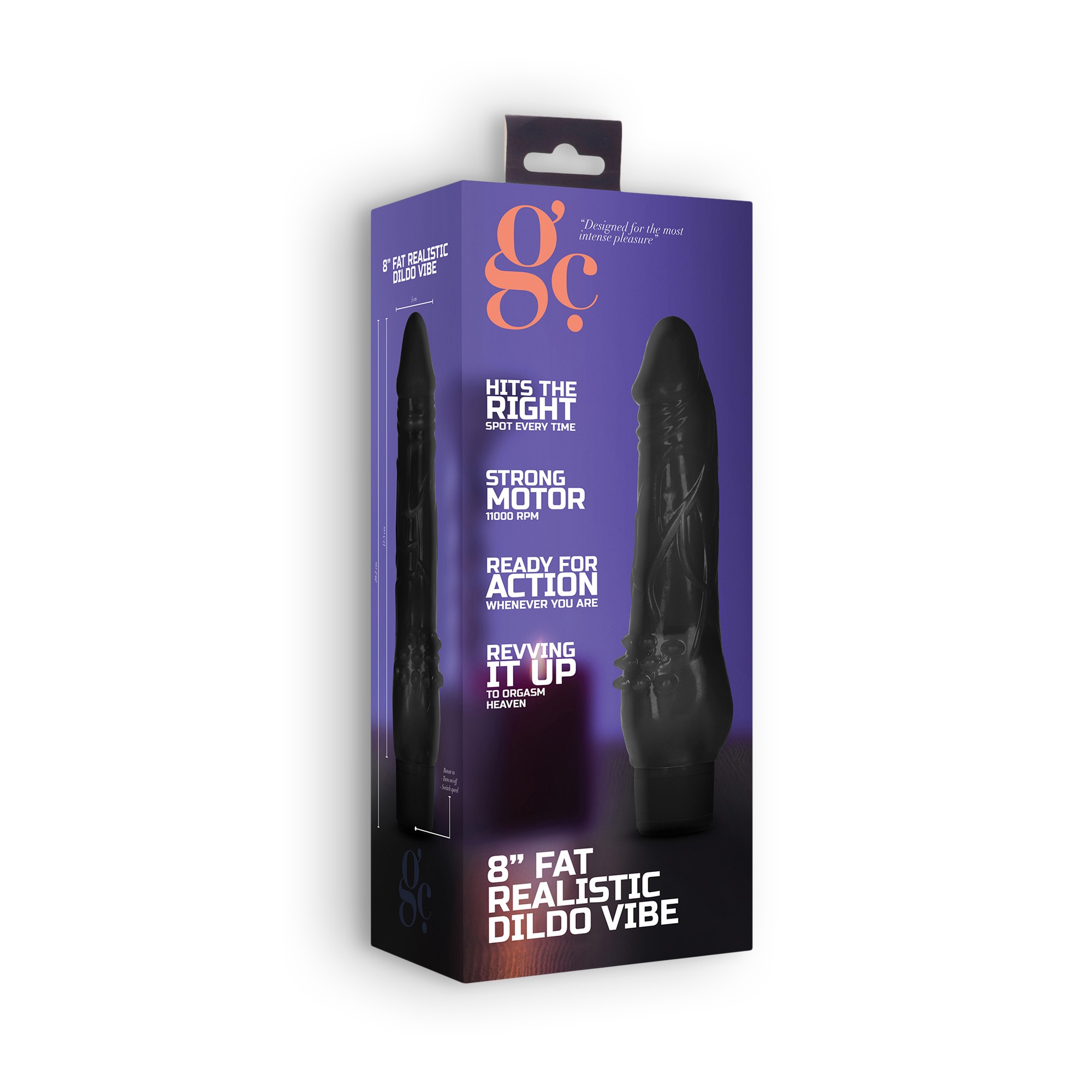 VIBRADOR REALISTA 8&quot; FAT VIBE GC NEGRO