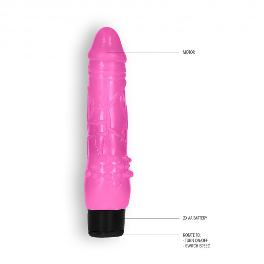 GC 8&quot; FAT REALISTIC DILDO VIBE PINK