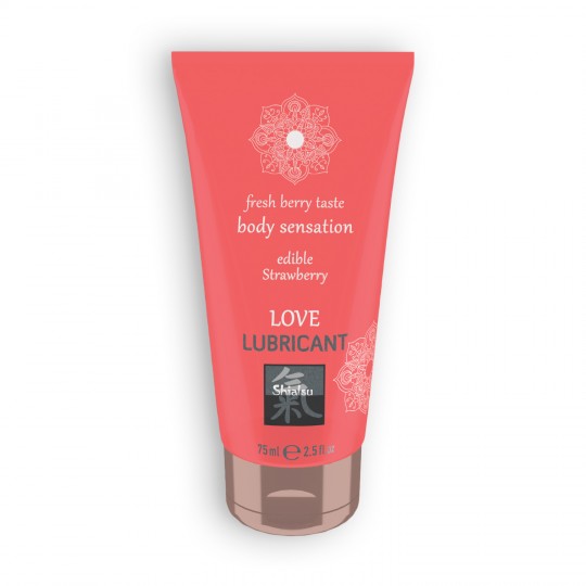 LUBRIFICANTE BEIJÁVEL LOVE LUBRICANT COM SABOR A MORANGO SHIATSU 75ML