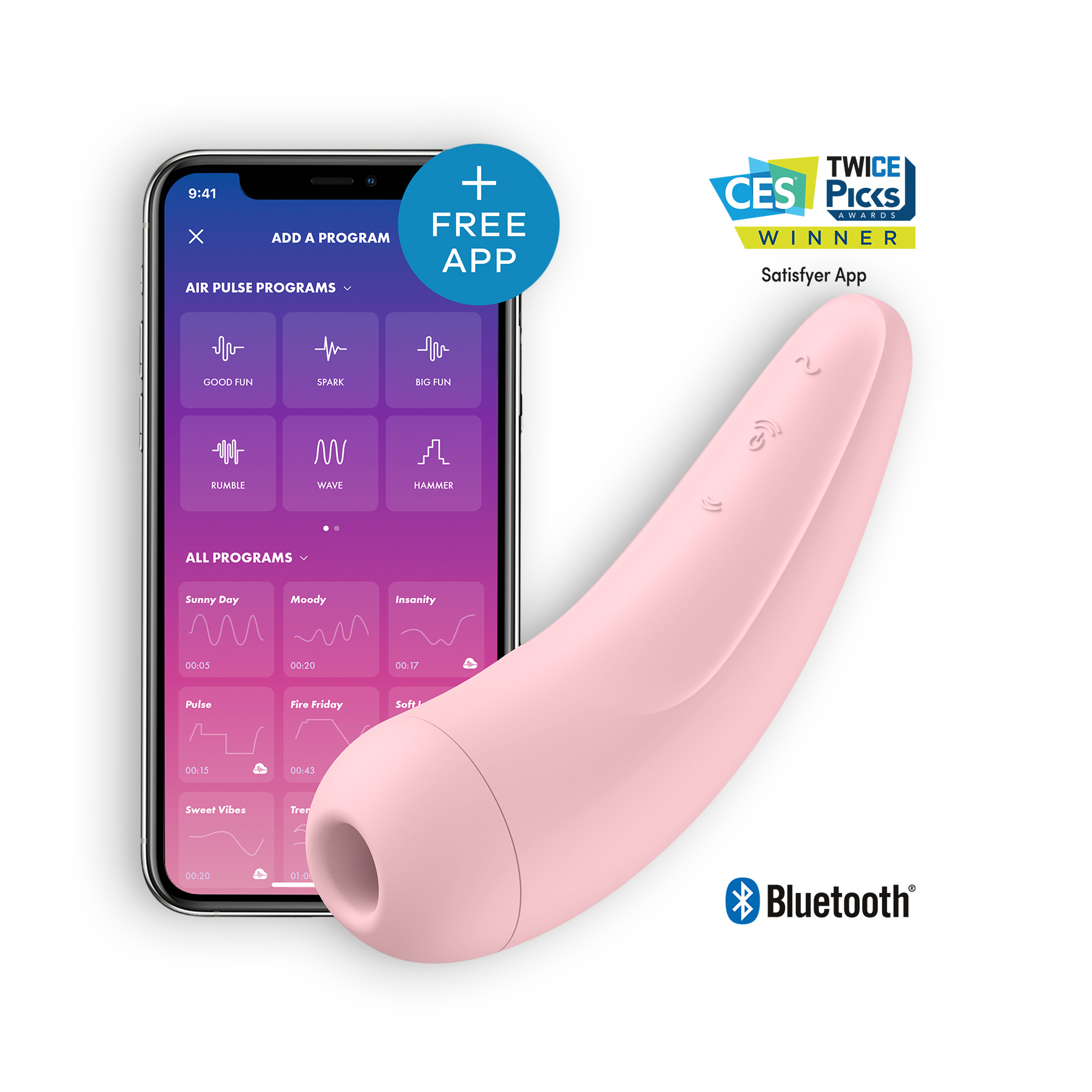 ESTIMULADOR CURVY 2+ COM APP SATISFYER ROSA