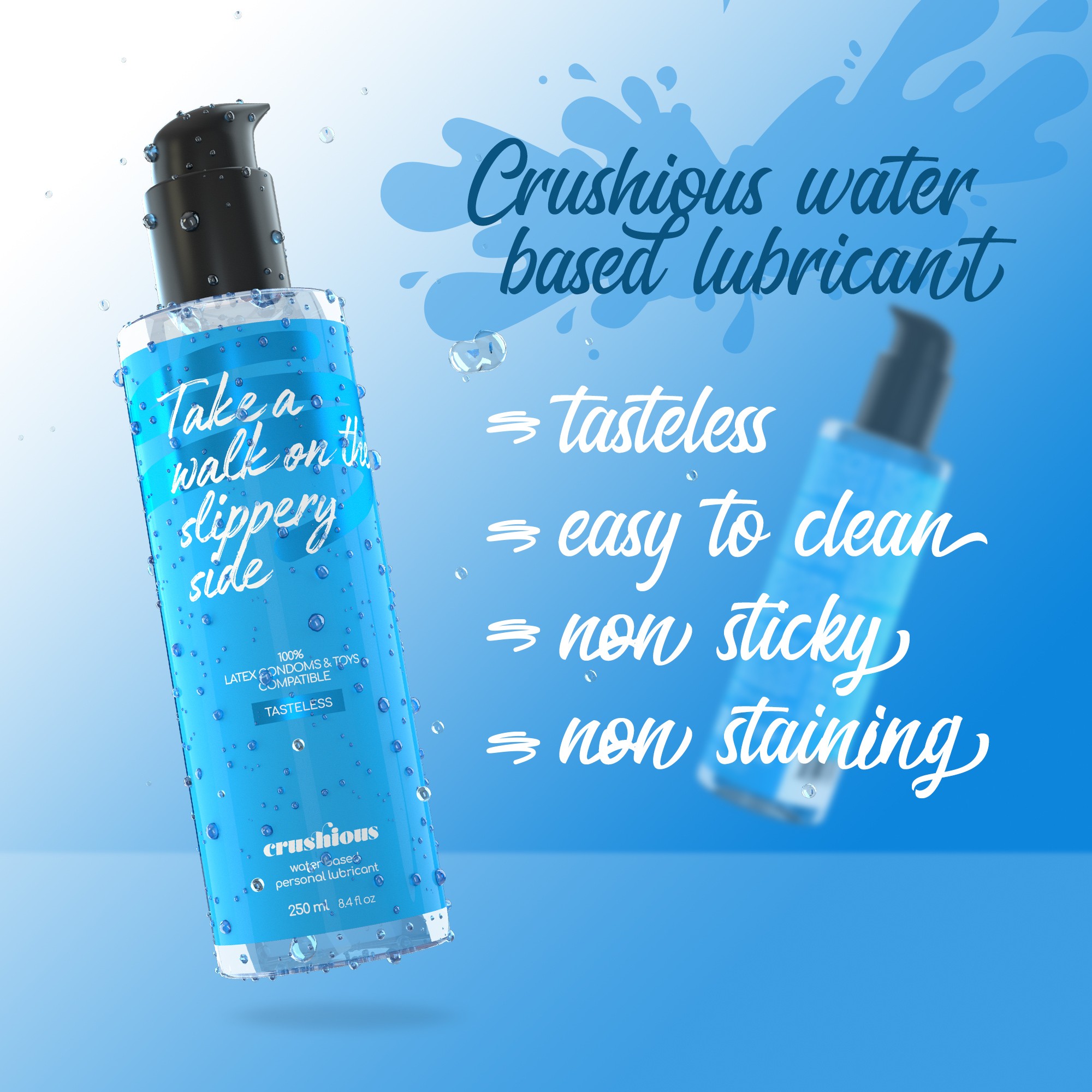 LUBRICANTE A BASE DE AGUA 250 ML CRUSHIOUS