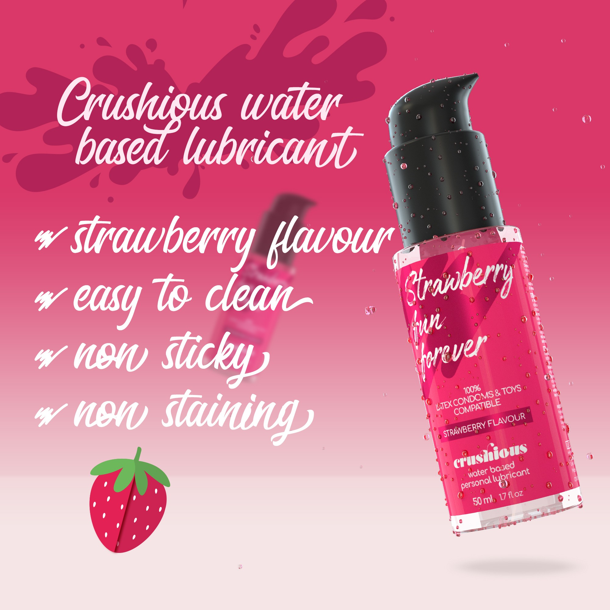 LUBRIFIANT GOÛT FRAISE 50 ML CRUSHIOUS