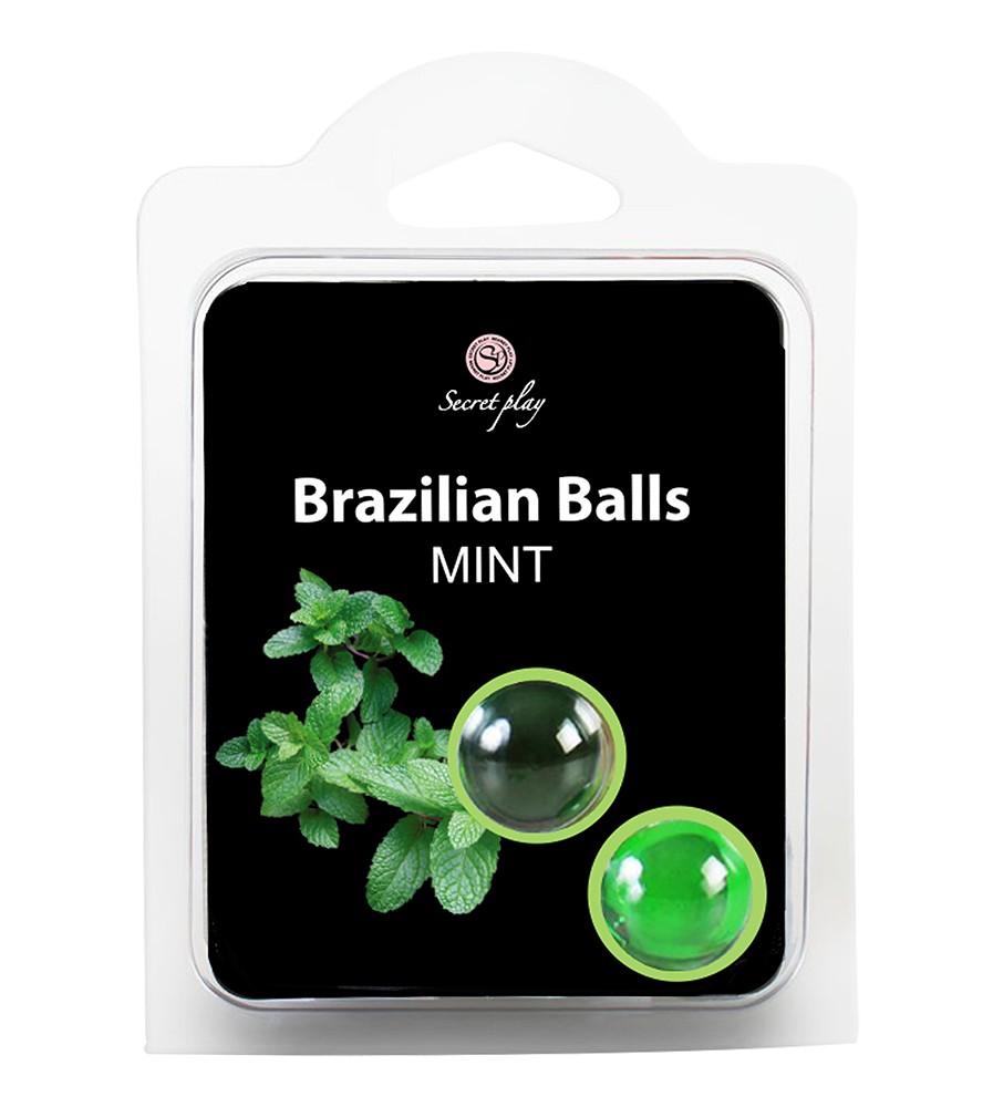 BOLAS LUBRIFICANTES BEIJÁVEIS BRAZILIAN BALLS SABOR A MENTA 2 x 4GR