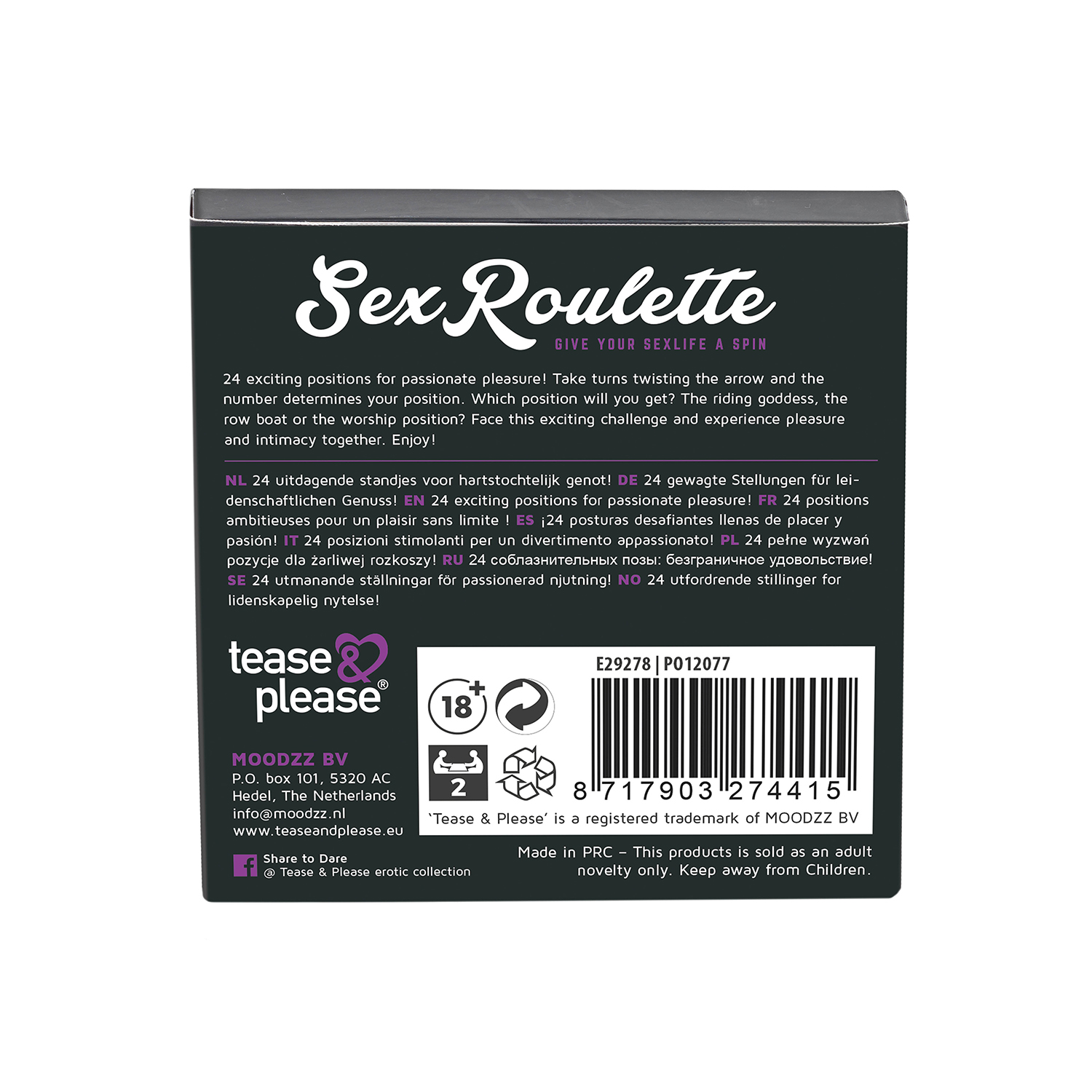 JUEGO SEX ROULETTE KAMASUTRA NL-DE-EN-FR-ES-IT-PL-RU-SE-NO