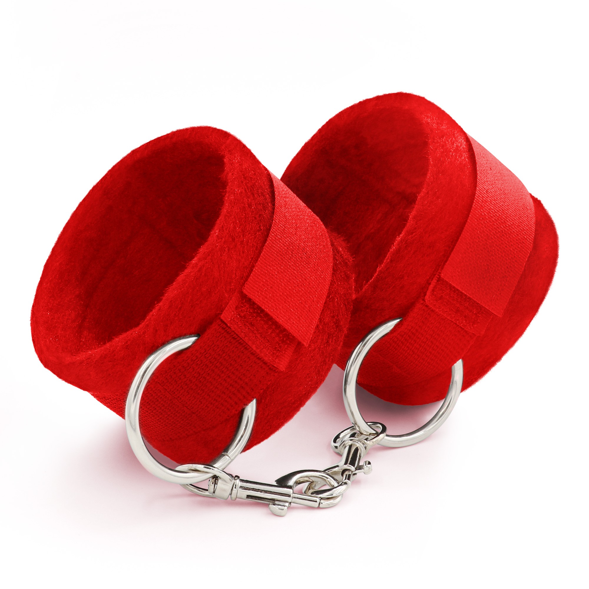 TOUGH LOVE VELCRO HANDCUFFS WITH EXTRA 40CM CHAIN CRUSHIOUS RED