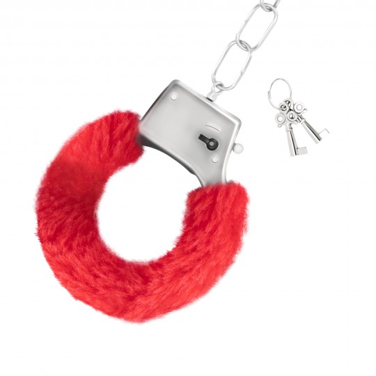 LOVE CUFFS FURRY HANDCUFFS CRUSHIOUS RED