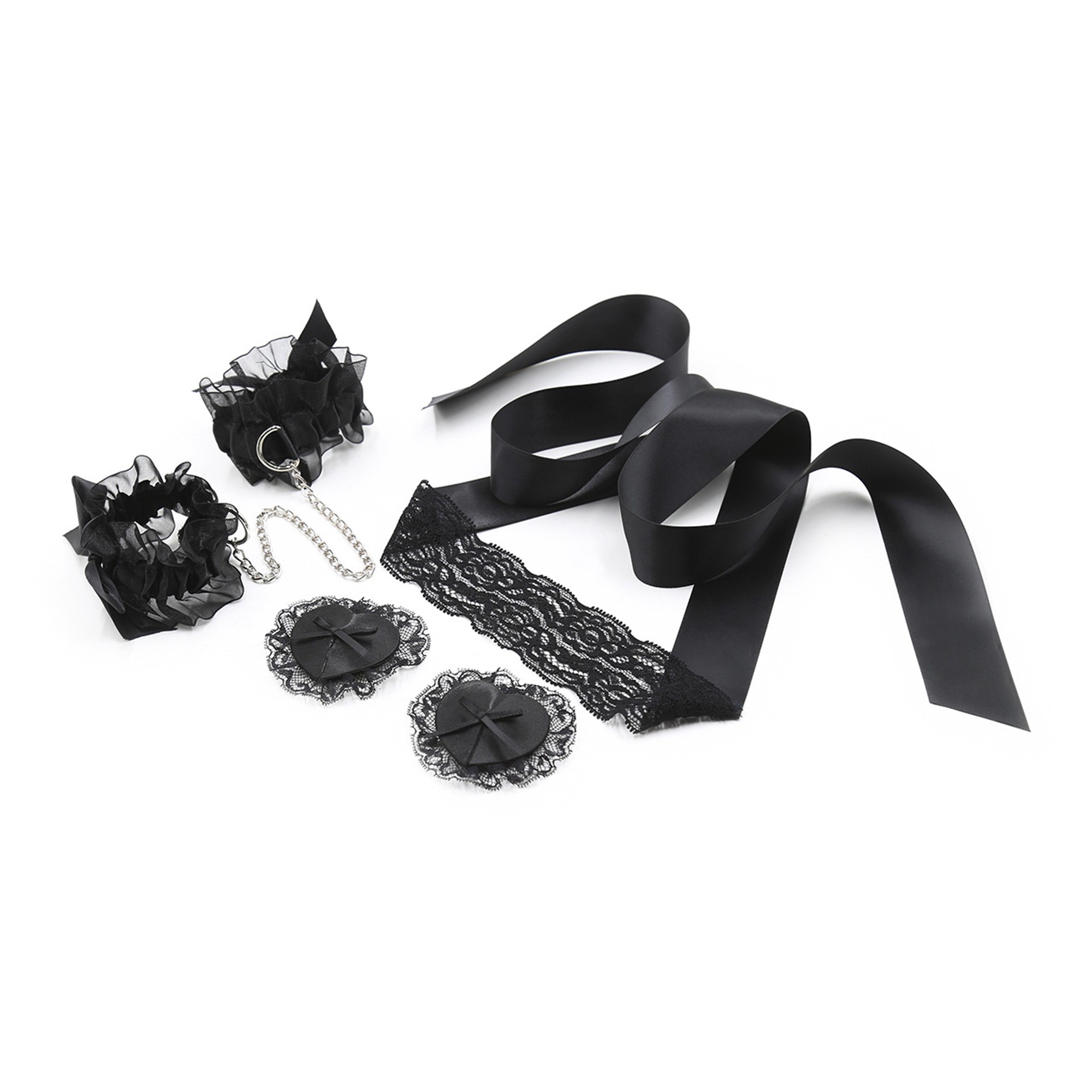 PACK DE 24 CONJUNTO DE ENCAJE NEGRO LACE ME UP CRUSHIOUS