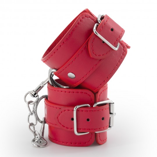 PACK DE 24 MENOTTES EN CUIRE BONDAGE LOVE CRUSHIOUS ROUGES